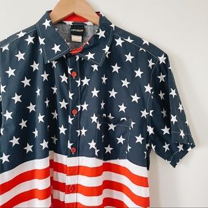 Fifth Sun | American Flag Short Sleeve Button Up